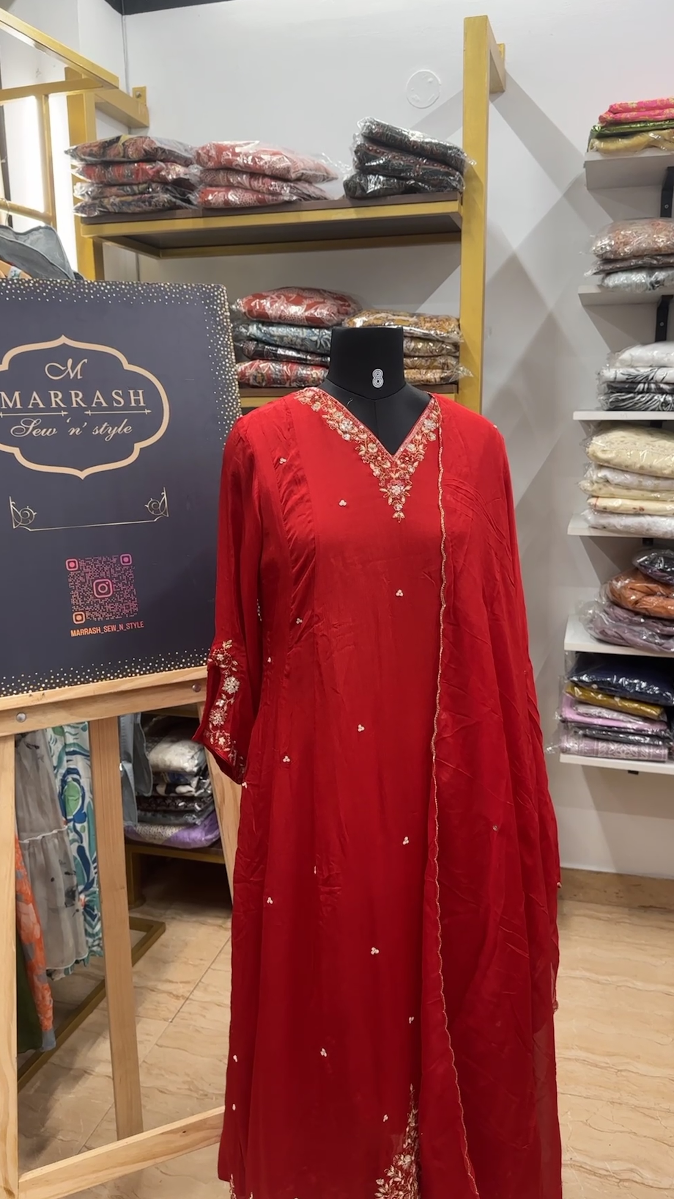 Chinon silk salwar suit