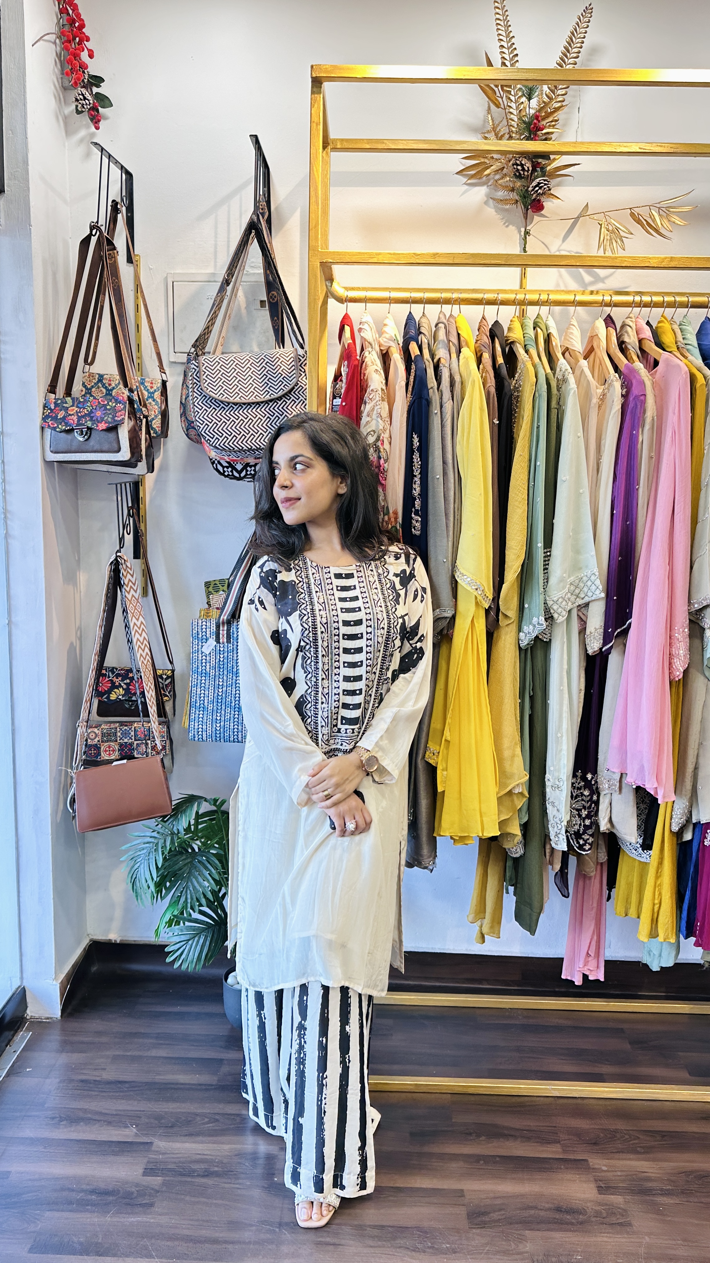 Crepe silk cordset